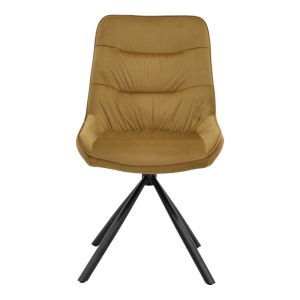Chair Wori brown velvet-metal black leg 48x56x82cm
