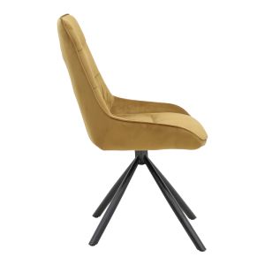 Chair Wori brown velvet-metal black leg 48x56x82cm
