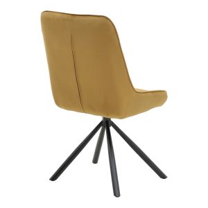 Chair Wori brown velvet-metal black leg 48x56x82cm