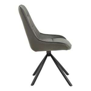 Chair Wori dark gray velvet-metal black leg 48x56x82cm
