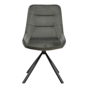 Chair Wori dark gray velvet-metal black leg 48x56x82cm