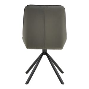 Chair Wori dark gray velvet-metal black leg 48x56x82cm