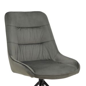 Chair Wori dark gray velvet-metal black leg 48x56x82cm