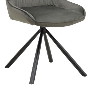 Chair Wori dark gray velvet-metal black leg 48x56x82cm