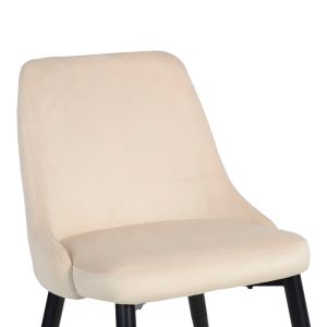 Стол Zedna Serenity бежово кадифе с черни метални крака 51x58x84см