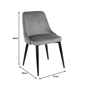 Стол Zedna Serenity жълто кадифе с черни метални крака 51x58x84см