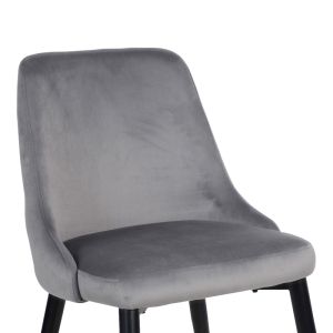 Стол Zedna Serenity сиво кадифе с черни метални крака 51x58x84см
