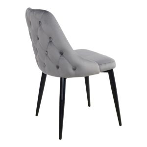 Стол Zedna Serenity сиво кадифе с черни метални крака 51x58x84см