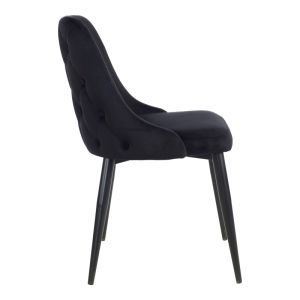 Стол Zedna Serenity черно кадифе с черни метални крака 51x58x84см