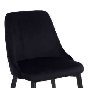 Стол Zedna Serenity черно кадифе с черни метални крака 51x58x84см