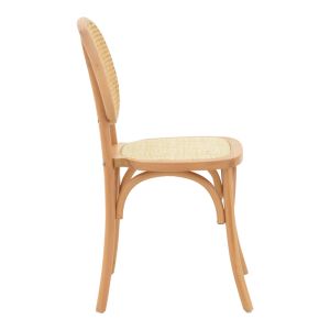 Zoel chair made of beech and rattan in natural shade 45x52x82cm