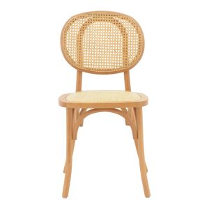 Zoel chair made of beech and rattan in natural shade 45x52x82cm
