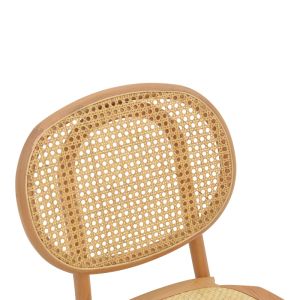Zoel chair made of beech and rattan in natural shade 45x52x82cm