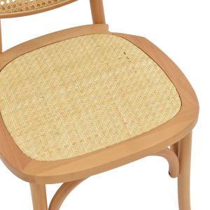 Zoel chair made of beech and rattan in natural shade 45x52x82cm