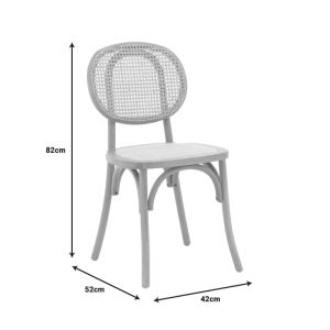 Zoel chair made of beech and rattan in natural shade 45x52x82cm