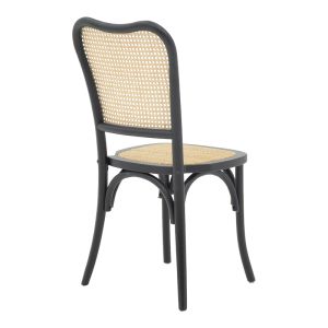 Chair Zozele natural rattan pe-black tuon wood 45x51x88cm