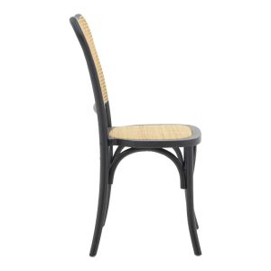 Chair Zozele natural rattan pe-black tuon wood 45x51x88cm