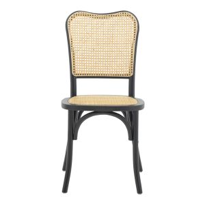 Chair Zozele natural rattan pe-black tuon wood 45x51x88cm