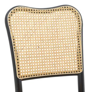 Chair Zozele natural rattan pe-black tuon wood 45x51x88cm