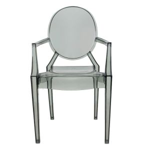 Acrylic chair Clive Aramis gray transparent