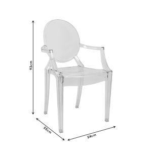 Acrylic chair Clive Aramis gray transparent