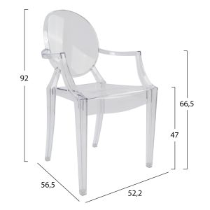 Acrylic chair with armrests Aramis Clive Hm0169