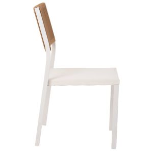 Aluminum chair, white frame and textile with synthetic rattan 46x55.5x83hcm Hm5921.02