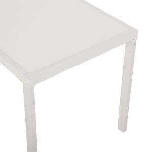 Aluminum chair, white frame and textile with synthetic rattan 46x55.5x83hcm Hm5921.02