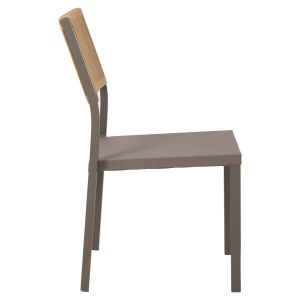 Aluminum chair, champagne frame and textile with synthetic rattan 46x55.5x83hcm Hm5921.03