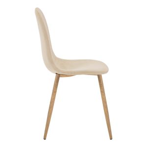 Bella chair beige fabric-natural metal leg 43x52x88cm