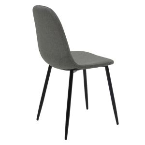 Bella chair light gray damask-black metal leg 43x52x88cm