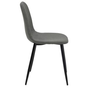 Bella chair light gray damask-black metal leg 43x52x88cm