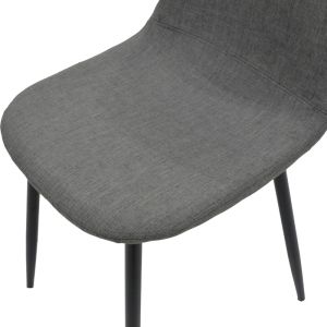 Bella chair light gray damask-black metal leg 43x52x88cm