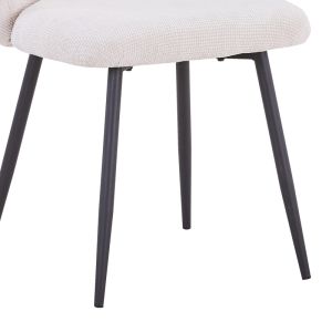 Chair white Damask-black metal legs 57x62x80cm