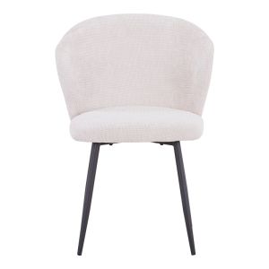 Chair white Damask-black metal legs 57x62x80cm