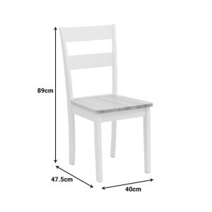 Chair in white-natural shade 39.5x47.5x89cm
