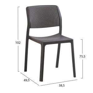 Comfee outdoor chair, polypropylene, brown 41x57x82hcm Hm6101,09