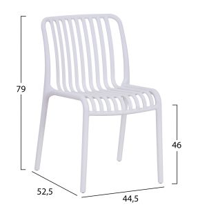 Outdoor chair Convee, polypropylene, white 52.5x44.5x79hcm Hm6104.01