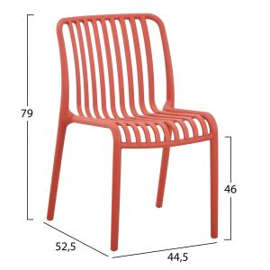 Outdoor chair Convee, polypropylene, red 52.5x44.5x79hcm Hm6104.05