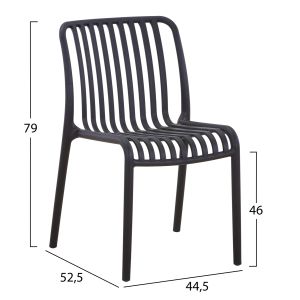 Outdoor chair Convee, polypropylene, black 52.5x44.5x79hcm Hm6104.02