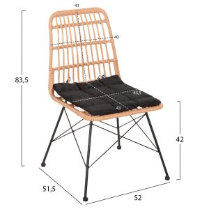 Outdoor chair Allegra Hm5451.11 metal cushion black-knitted beige 52x51.5x83.5hcm