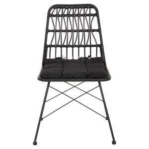 Outdoor chair Allegra Hm5453.12 metal-cushion-knitted in black 52x52x83.5hcm
