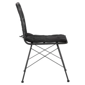 Outdoor chair Allegra Hm5453.12 metal-cushion-knitted in black 52x52x83.5hcm