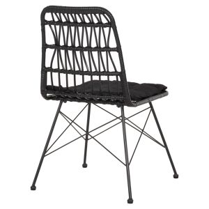 Outdoor chair Allegra Hm5453.12 metal-cushion-knitted in black 52x52x83.5hcm