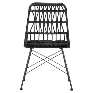 Outdoor chair Allegra Hm5453.12 metal-cushion-knitted in black 52x52x83.5hcm