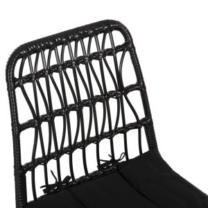Outdoor chair Allegra Hm5453.12 metal-cushion-knitted in black 52x52x83.5hcm