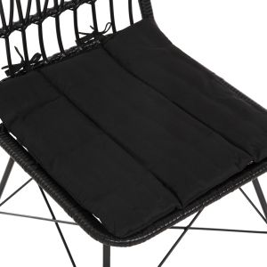 Outdoor chair Allegra Hm5453.12 metal-cushion-knitted in black 52x52x83.5hcm