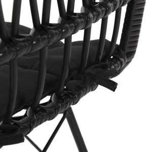 Outdoor chair Allegra Hm5453.12 metal-cushion-knitted in black 52x52x83.5hcm