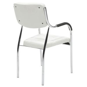 Guest chair Otlen white pu-chrome leg 47x45x87cm
