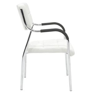 Guest chair Otlen white pu-chrome leg 47x45x87cm